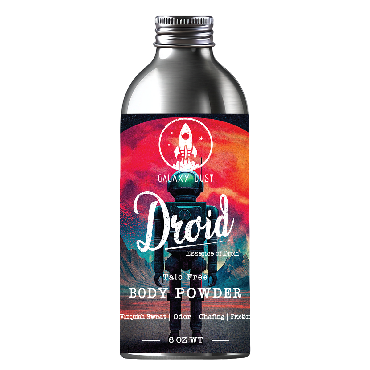 Bottle of Droid body powder for men
