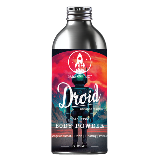 Bottle of Droid body powder for men
