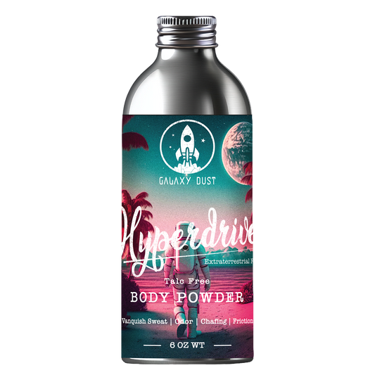 Bottle of Hyperdrive body powder for men