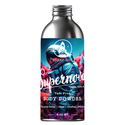 Bottle of Supernova body powder for women